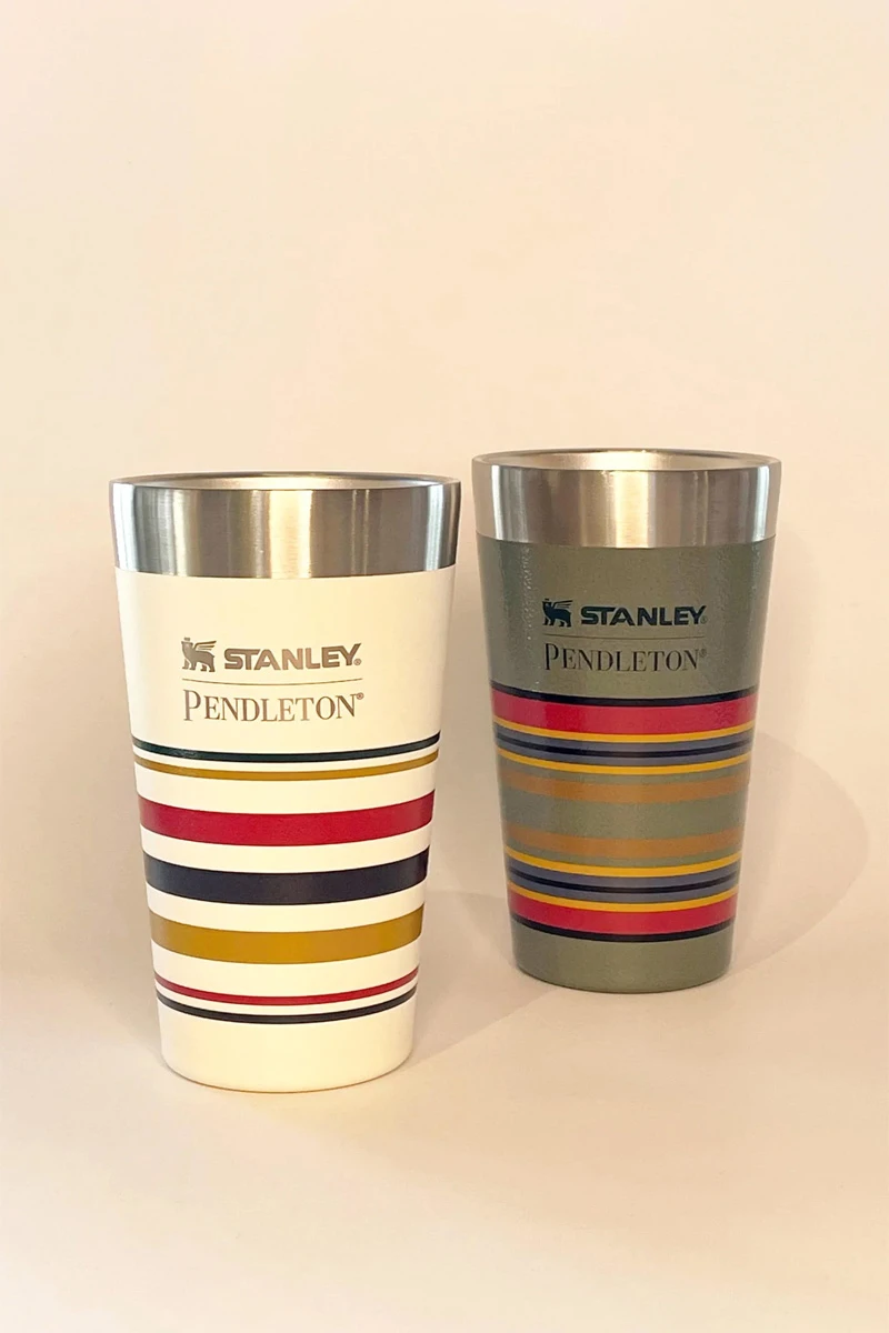Pendleton Yakima Camp Stripe + Multi- National Park Stripe Pint 2 Pack Stacking Pint Set 2 x 0.47L | 16 OZ